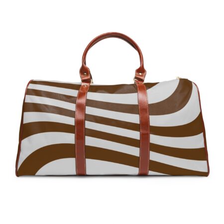 Brown'White Waterproof Travel Bag