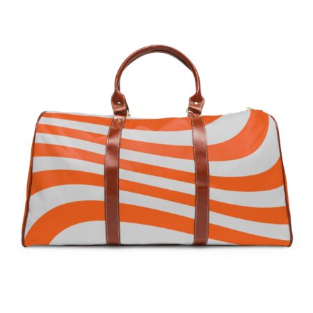 Orange'White Waterproof Travel Bag